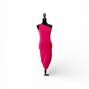 Michael Kors Fuchsia One-Shoulder Dress